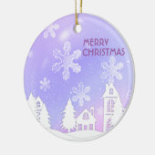 Décoration En Céramique Blanche Violet Translucide Snowflakes Snow House (Gauche)