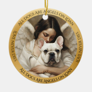 Décoration En Céramique Blancs Français Bulldog Art Love Never Mores Memor