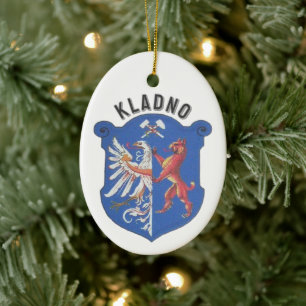 Décoration En Céramique Blason de Kladno, République tchèque