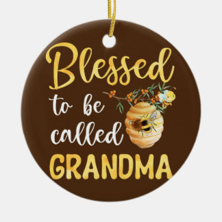 Décoration En Céramique Blessed To Be Called Grandma Cute Bee Mother's