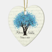 Décoration En Céramique Bleu Arbre Danser Blooms Photo Mariage (Gauche)