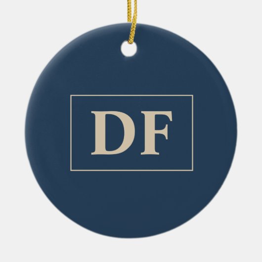 Décoration En Céramique Bleu Avec Initiales Vanille (Devant)