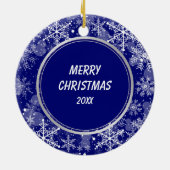 Décoration En Céramique Bleu blanc Snowflake Dalmatie Chiot (Dos)