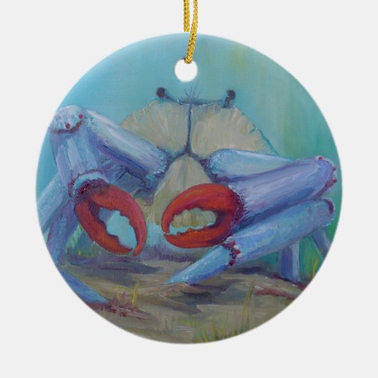 Décoration En Céramique Bleu Crabe Océan (Devant)