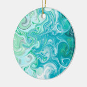 Décoration En Céramique Bleu et vert Vagues Digital Fluid Art (Gauche)