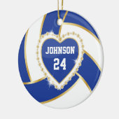 Décoration En Céramique Bleu foncé élégant, Blanc et Or Volleyball (Gauche)