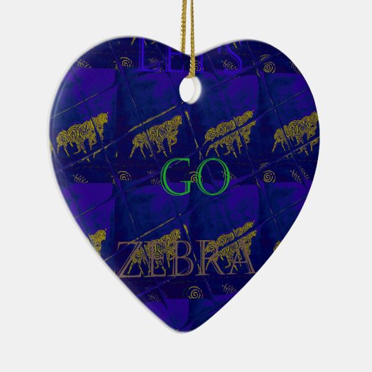 Décoration En Céramique Bleu français "Let's Go Zebra" Abstrait (Droite)