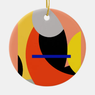 Décoration En Céramique Bleu jaune Art Abstrait