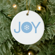 Bleu Joie Noël Ornament en céramique