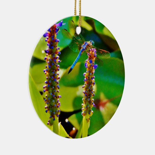 Décoration En Céramique Bleu libellule et fleurs (Droite)