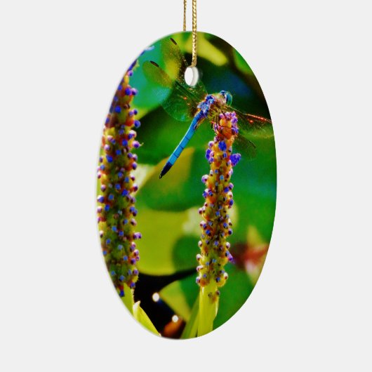 Décoration En Céramique Bleu libellule et fleurs (Droite)