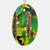 Décoration En Céramique Bleu libellule et fleurs (Gauche)