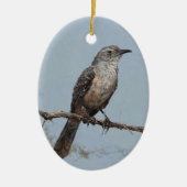 Décoration En Céramique Bleu Nord Mockingbird Peinture d'oiseaux Année (Devant)