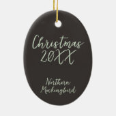 Décoration En Céramique Bleu Nord Mockingbird Peinture d'oiseaux Année (Dos)