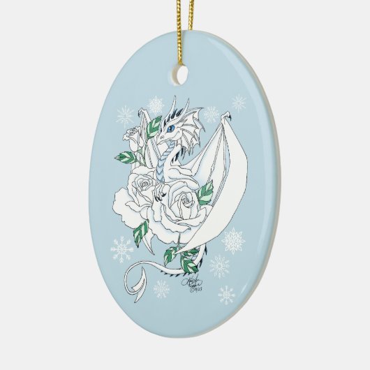 Décoration En Céramique Bleu Roses de dragon blanc (Gauche)