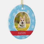 Décoration En Céramique Bleu Snowflake Chien (Droite)