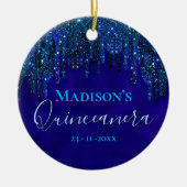 Décoration En Céramique Bleu turquoise mignon Unicorn Parties scintillant (Devant)