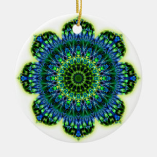 Décoration En Céramique bleu vert mandala