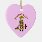 Décoration En Céramique Blonde pompier fille (Droite)