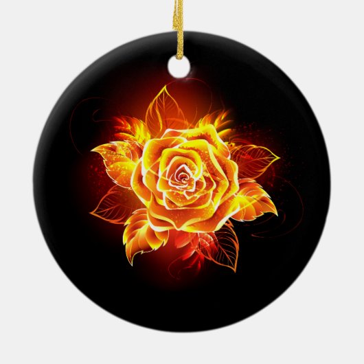 Décoration En Céramique Blooming Fire Rose (Dos)