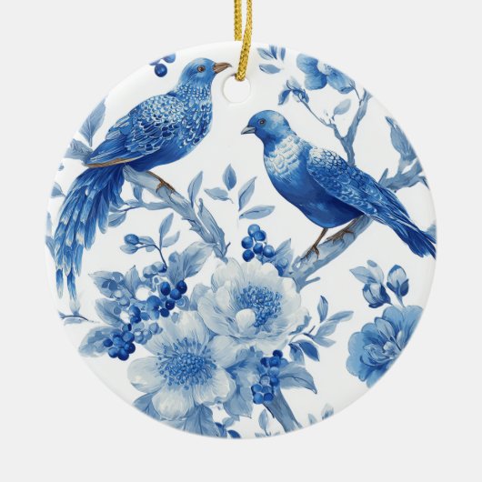 Décoration En Céramique Blue Chinoiserie Christmas Ornament (Devant)