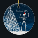 Décoration En Céramique Blue et white Santa Skeleton "Christmas 20xx" Cera<br><div class="desc">Make your radiographiy department consolive with this cheerful skeleton à Santa.</div>