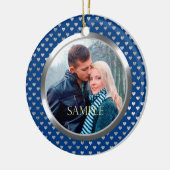 Décoration En Céramique Blue First Christmas Coeurs d'argent (Gauche)