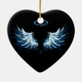 Décoration En Céramique Blue Glowing Angel Wings on black background (Dos)