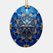 Décoration En Céramique Blue Gold Decorative Holiday Ornament (Droite)