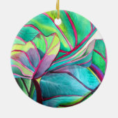 Décoration En Céramique Blue Hawaii Tropical leaf folios art (Dos)