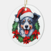Décoration En Céramique Blue Heeler Christmas Wreath (Gauche)