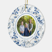 Décoration En Céramique Blue Holly Toile Circle Ornament (Gauche)