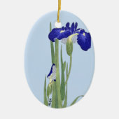 Décoration En Céramique Blue Irises par Ohara Koson (Devant)