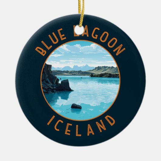 Décoration En Céramique Blue Lagoon Islande Cercle en détresse (Devant)