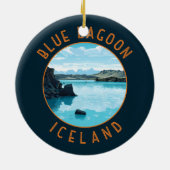 Décoration En Céramique Blue Lagoon Islande Cercle en détresse (Dos)
