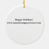 Décoration En Céramique Blue Maurice, Angry Rooster Orament (Dos)