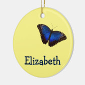 Décoration En Céramique Blue Morpho Butterfly Personalized with Name (Gauche)