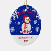 Décoration En Céramique Blue noël Snowman Snowflakes (Droite)