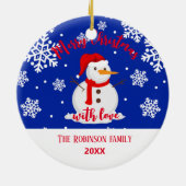 Décoration En Céramique Blue noël Snowman Snowflakes (Dos)