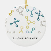 Décoration En Céramique Blue Yellow Science Chimie Molécules Noël (Devant)