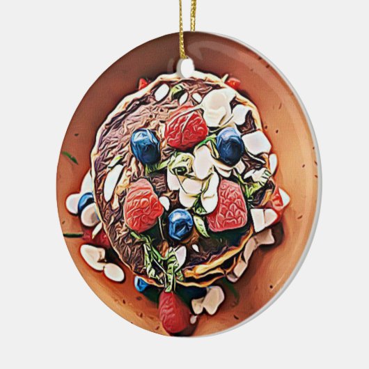 Décoration En Céramique Blueberry Pancakes Funky Gag Alimentation Noël (Gauche)
