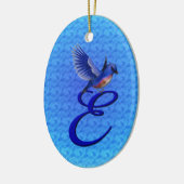 Décoration En Céramique Bluebird Élégant Monogramme Initiale E (Gauche)
