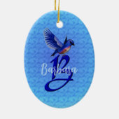 Décoration En Céramique Bluebird Monogram Initial B Personalized (Dos)