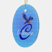 Décoration En Céramique Bluebird Monogram Initial C Personalized (Gauche)