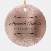 Décoration En Céramique Blush Parties scintillant Rose Gold Boss Lady PDG  (Dos)