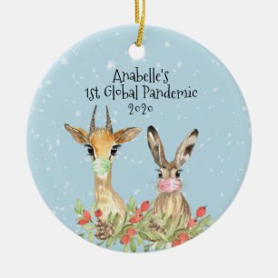 Décoration En Céramique Boeuf de cerf animal 1er Noël Pandemic 2020