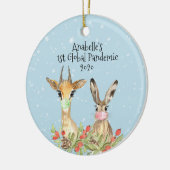 Décoration En Céramique Boeuf de cerf animal 1er Noël Pandemic 2020 (Gauche)