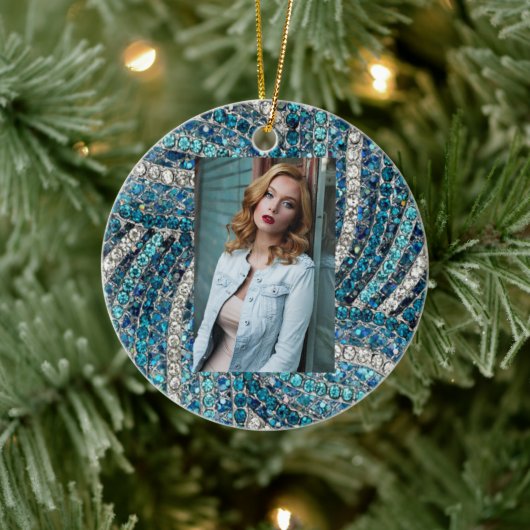 Décoration En Céramique bohème chic gris argenté bleu turquoise (Arbre)