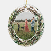 Décoration En Céramique Boho Chic Wreath Floral Photo de Noël (Gauche)