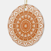 Décoration En Céramique Boho Eclectique Tibétain Inspiré Orange Mandala (Gauche)